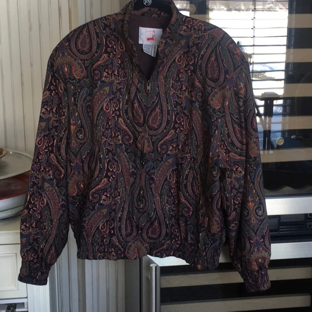 PAISLEY W/ PURPLES, GREENS JACKET TOP GERMANY BEAUTIFUL 40 MONDI